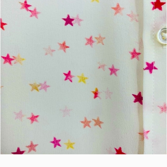 Rails 100% Silk Stars Star Button Down Shirt Top - Picture 4 of 5